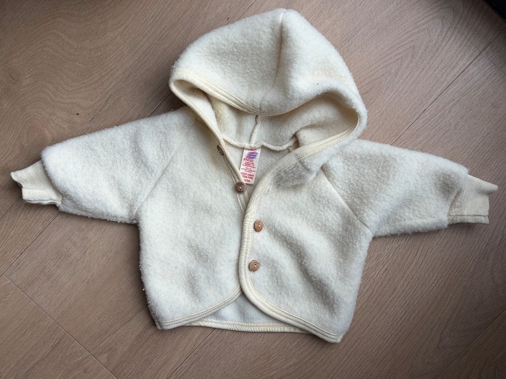 Engel Natur jasje van wol-fleece | naturel | maat 50/56, Kinderen en Baby's, Gebruikt, Jongetje of Meisje, Engel Natur, Ophalen of Verzenden