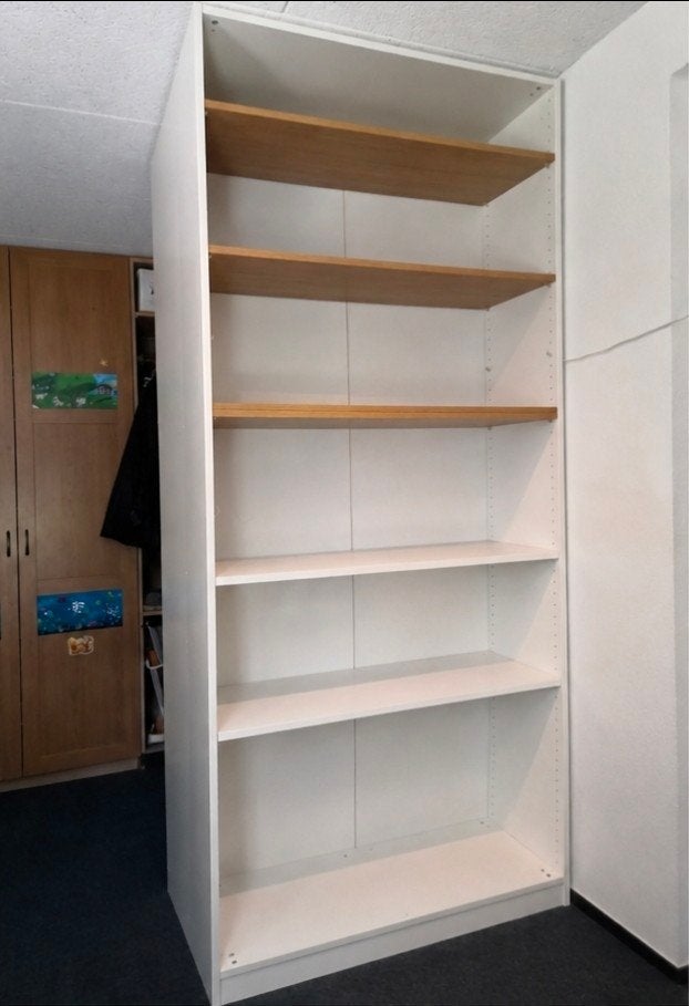 Ikea PAX kast wit met 8 planken (eiken/wit), Ophalen, Met plank(en), 200 cm of meer, 50 tot 100 cm