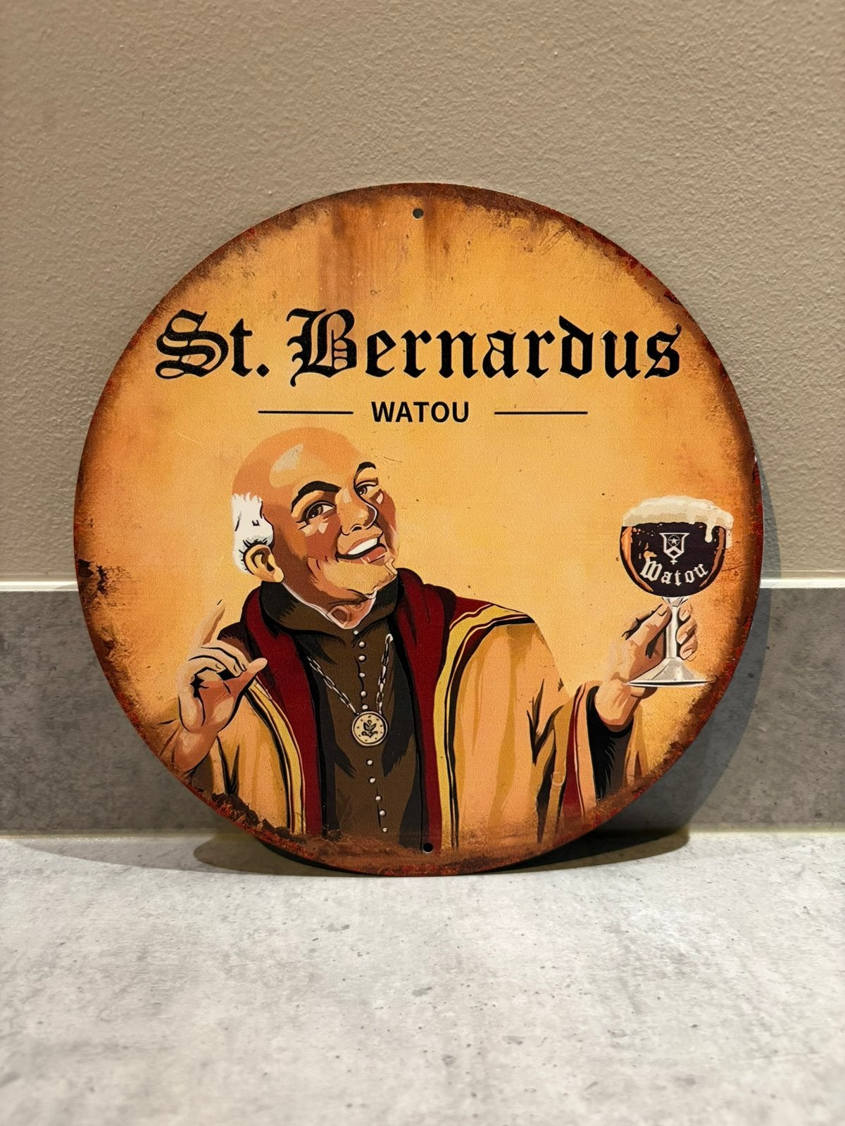 Mancave Bar Café Wanddecoratie metalen bordje St. Bernardus, Verzamelen, Ophalen of Verzenden, Zo goed als nieuw, Reclamebord, Plaat of Schild