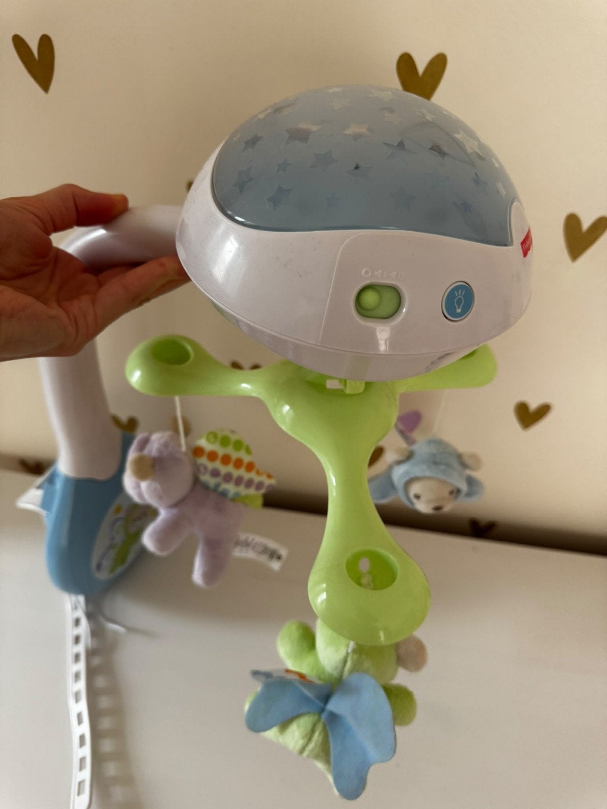 Fisher-Price Mobiel met Projector en Geluid, Ophalen, Zo goed als nieuw, Mobiel, Met licht