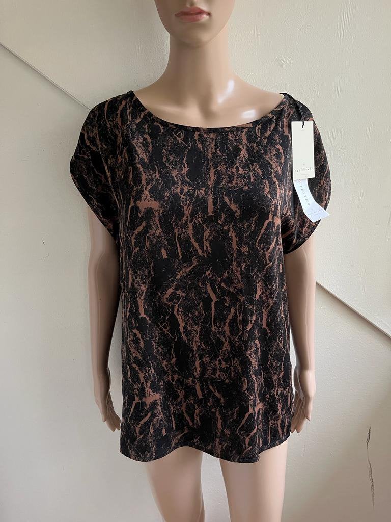 Rosemunde Copenhagen top **NIEUW shirt  maat 40 bruin zwart, Kleding | Dames, Maat 38/40 (M), Bruin, Nieuw, Ophalen of Verzenden