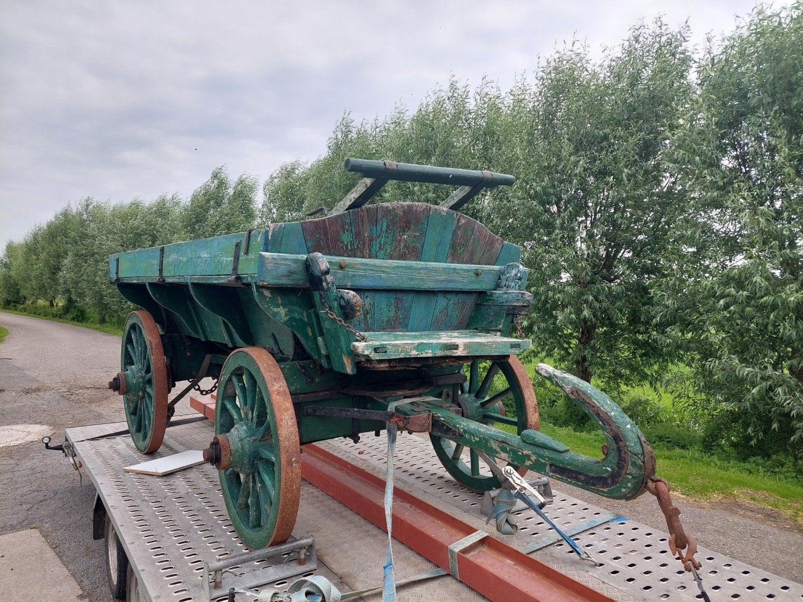 Boerenwagen, hooiwagen, Ophalen