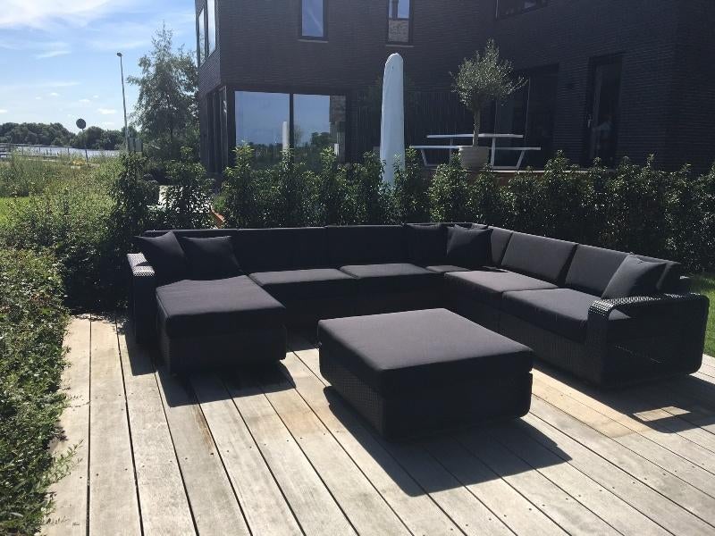 Mega grote loungeset in zwarte versie wegens annulering, Ophalen of Verzenden, Nieuw