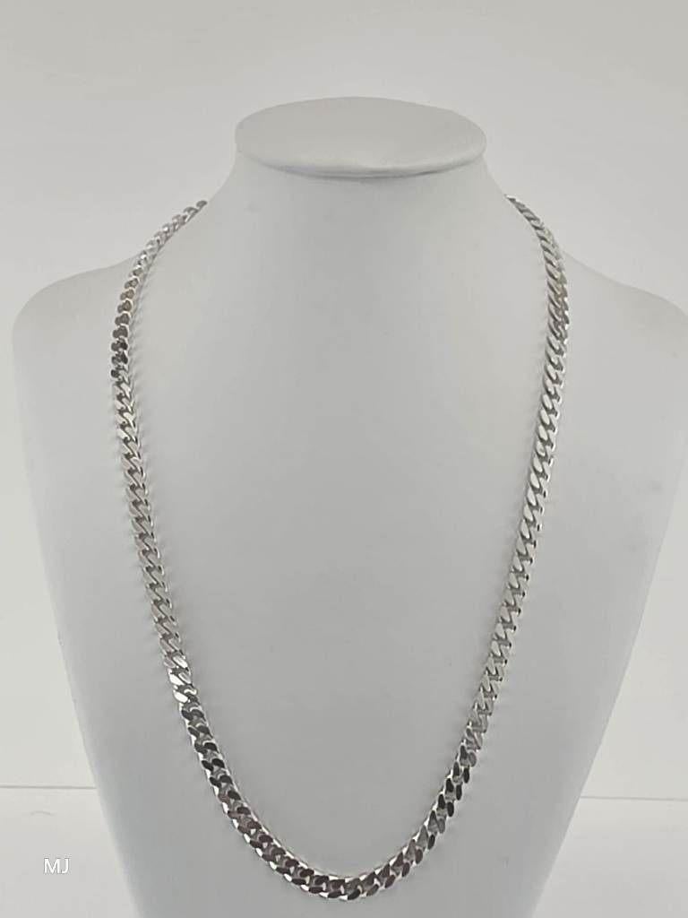 Zilveren gourmet collier                                Z119, Sieraden, Tassen en Uiterlijk, Kettingen, Gebruikt, ., Ophalen of Verzenden