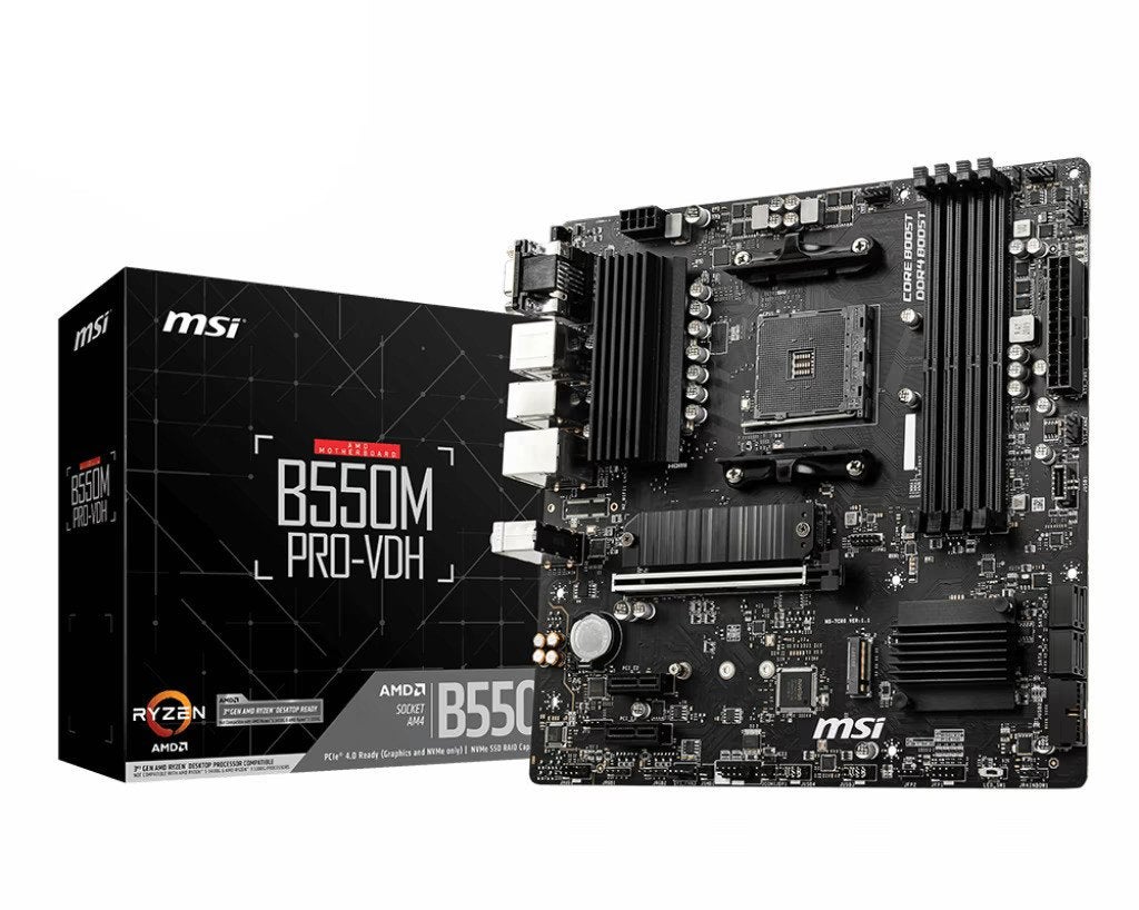 MSI B550M PRO-VDH Moederbord, DDR4, Ophalen of Verzenden, Zo goed als nieuw, Micro-ATX