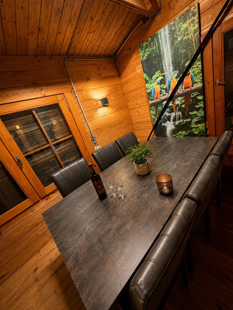 Tafel met 6 stoelen, Huis en Inrichting, Tafels | Eettafels, Ophalen, 200 cm of meer, 50 tot 100 cm, Zo goed als nieuw