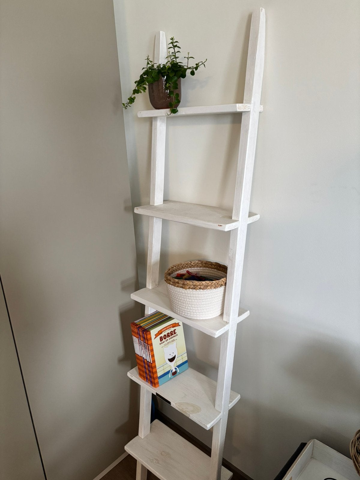 Decoratieladder/ plankenladder/ boekenplank, Ophalen, Zo goed als nieuw
