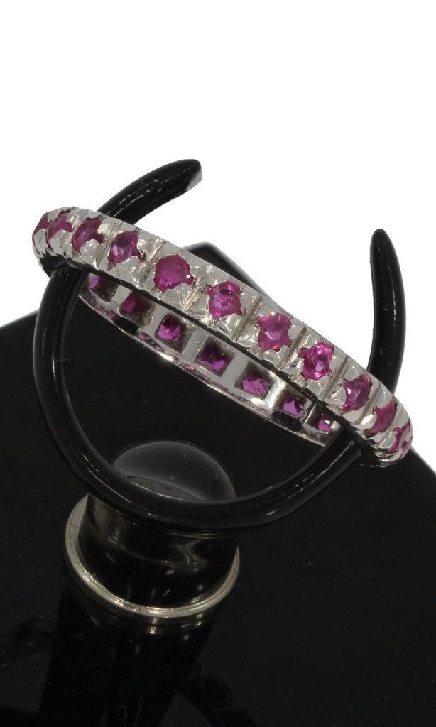 Robijn 18k gouden fraaie alliance dames ring briljant rij, Sieraden, Tassen en Uiterlijk, Voordeelsieraden, Ophalen of Verzenden