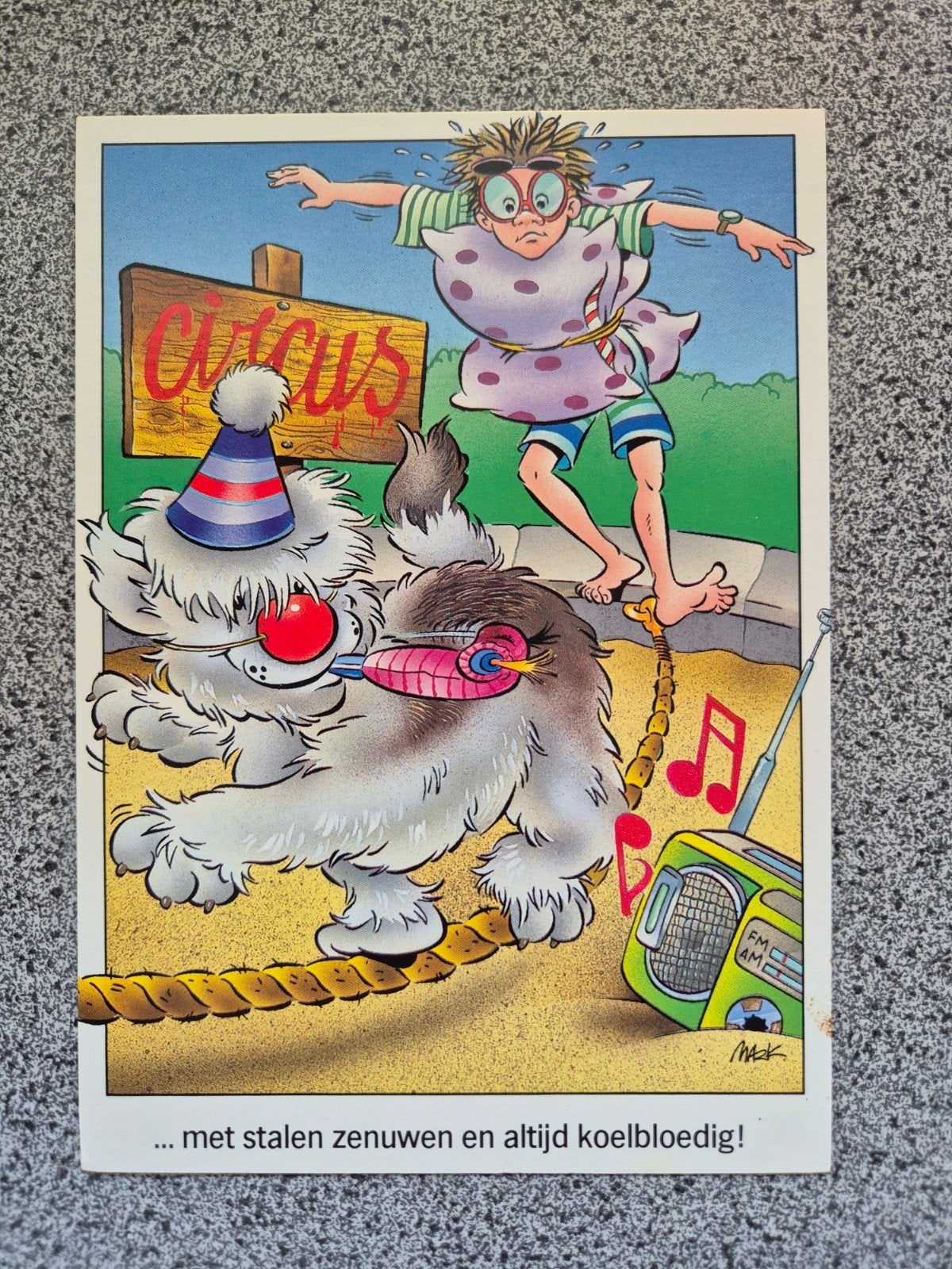 Ansichtkaart Circus stalen zenuwen en koelbloedig, Verzamelen, Ophalen of Verzenden