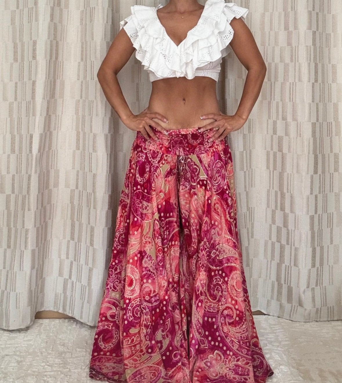 Prachtige unieke ibiza broek met mooie taille 36 38 40, Kleding | Dames, Maat 38/40 (M), Overige kleuren, Nieuw, Ophalen of Verzenden