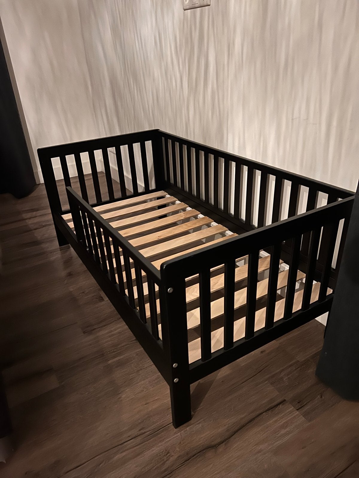 Peuterbed Plume Petit Amelie 140x70 cm zwart met matras, Ophalen, 70 tot 85 cm, 140 tot 160 cm, Zo goed als nieuw