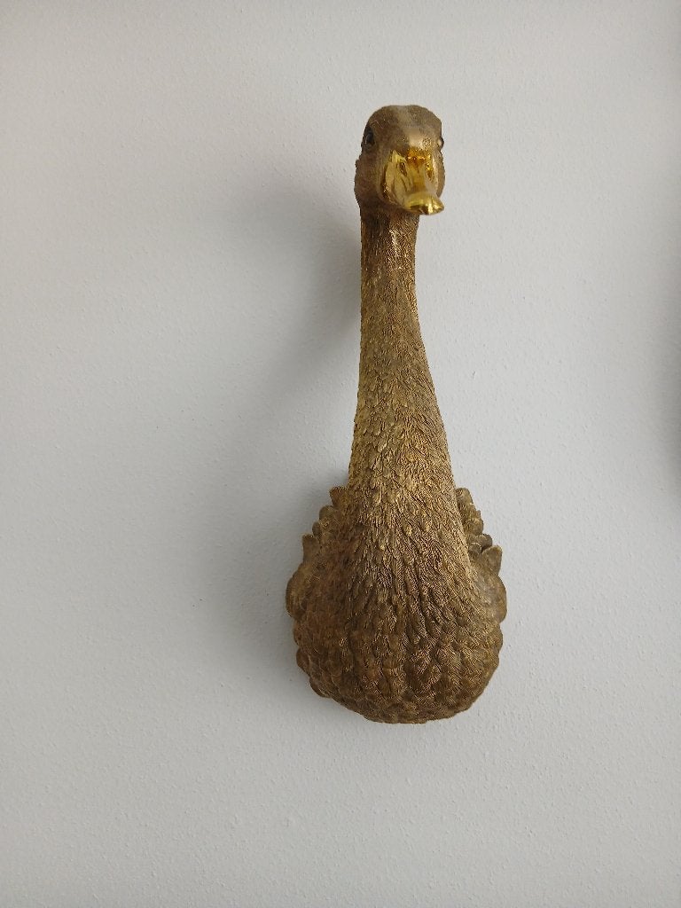 Gans of Pauw kop, Huis en Inrichting, Woonaccessoires | Lijsten, Ophalen, Zo goed als nieuw, Overige materialen, Goud