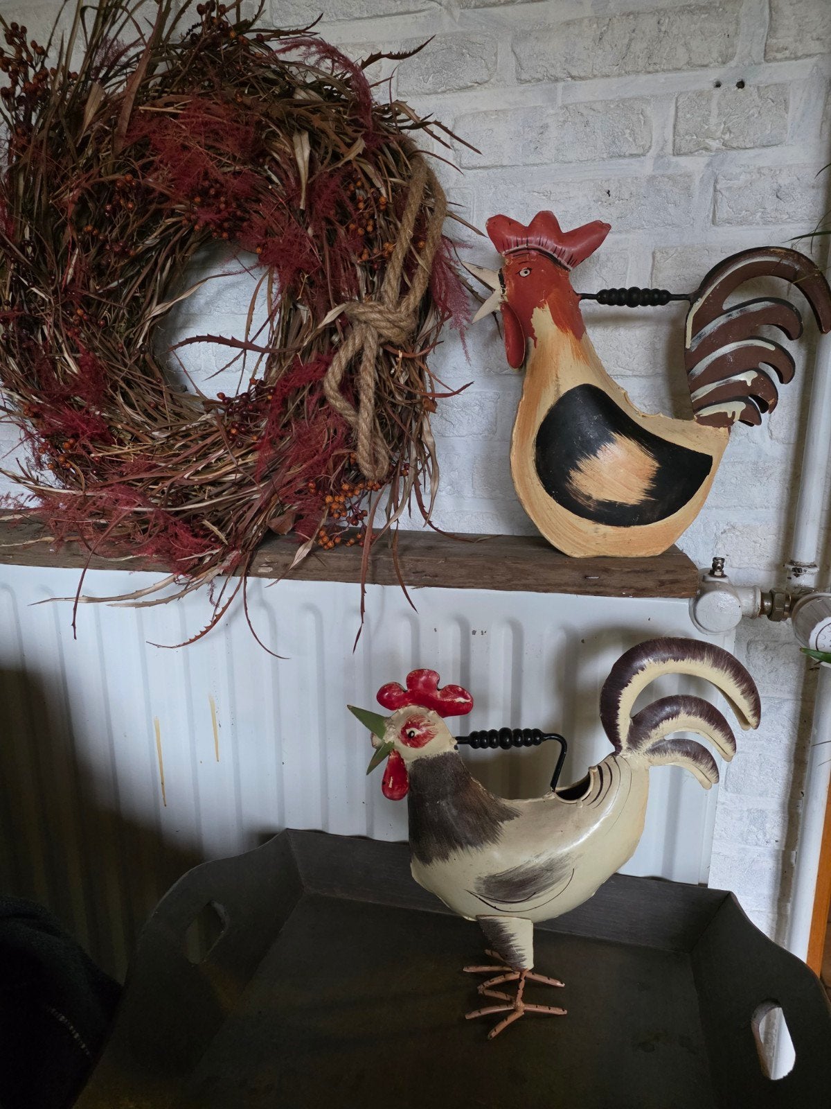 brocante stijl gieter van metaal, Ophalen of Verzenden