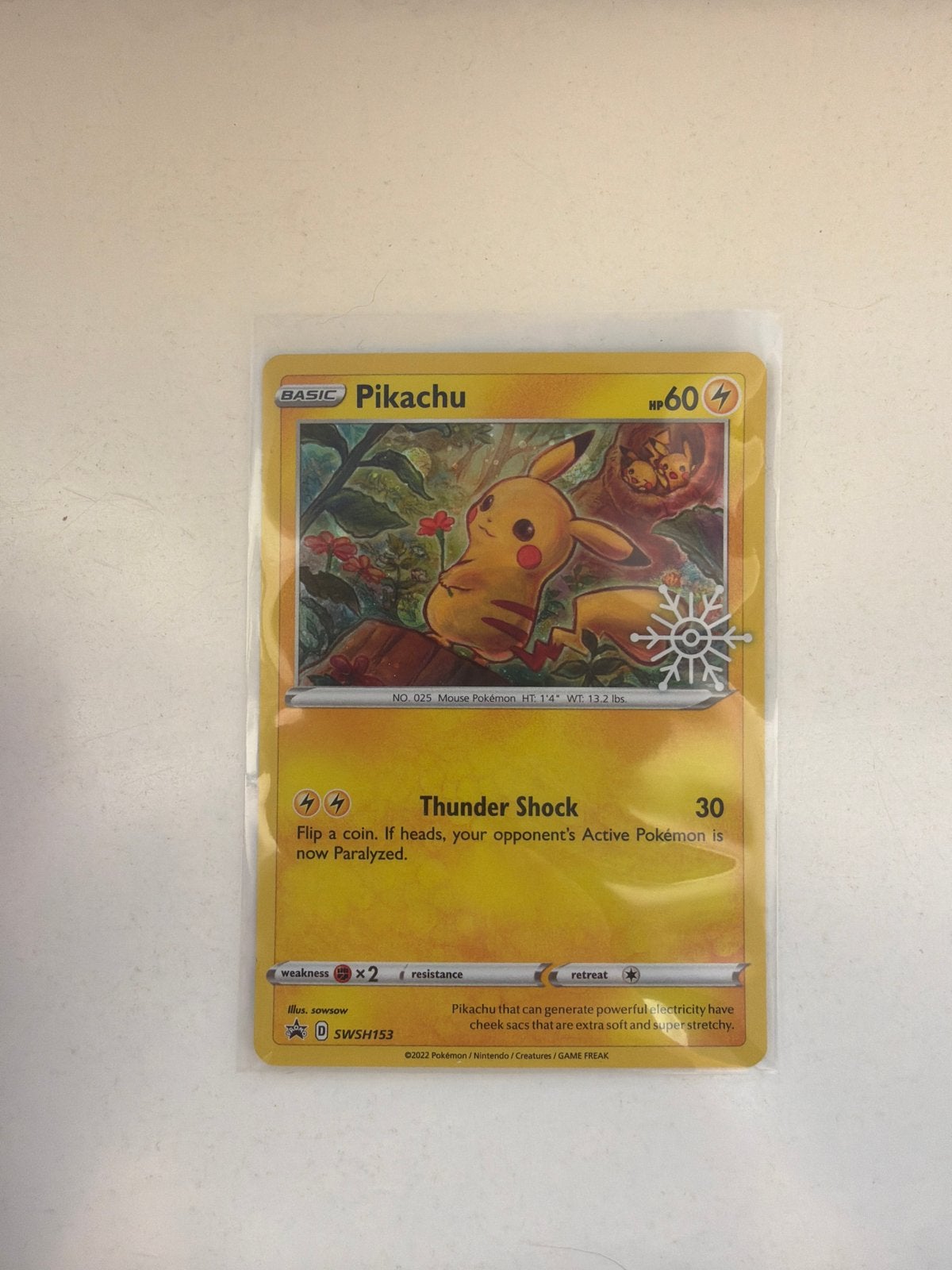 Pikachu SWSH153 Promo Pokémon Kaart - Zo goed als nieuw, Ophalen of Verzenden, Zo goed als nieuw, Losse kaart