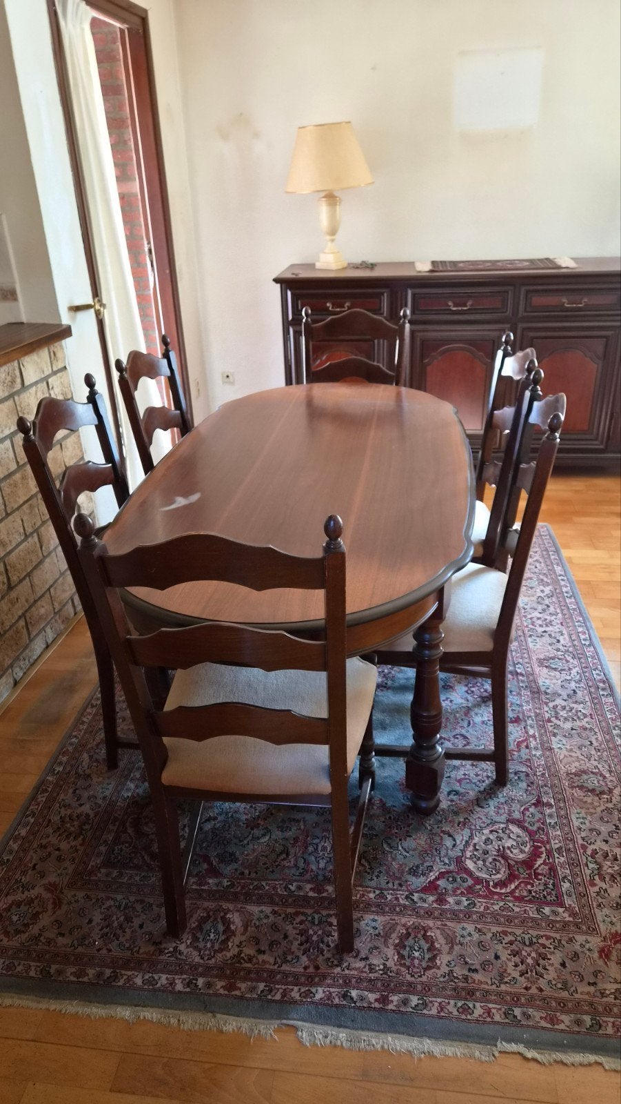 Eettafel met 6 stoelen, Ophalen, Gebruikt, Vijf personen of meer, 150 tot 200 cm