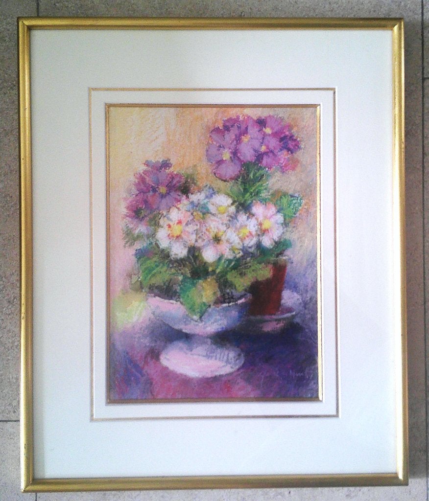 Bloeiende planten - Jan van den Hurk (1917-2000), Antiek en Kunst, Kunst | Schilderijen | Klassiek, Bloemen, Impressionistisch