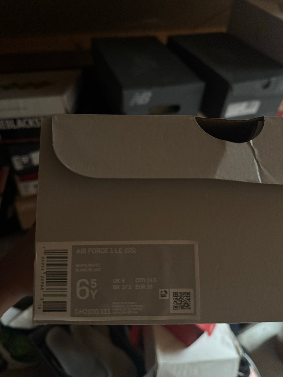 Nike Air Force 1 LE (GS) - Maat 39 - Wit, Ophalen of Verzenden, Gedragen, Wit, Sneakers of Gympen