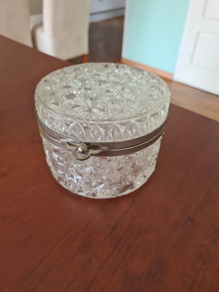 Vintage Kristallen Juwelendoosje met Metalen Sluiting, Antiek en Kunst, Ophalen