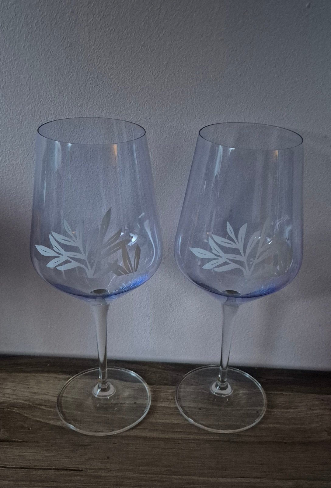 Gin Mare glazen, lichtblauw met bladmotief, Ophalen, Nieuw, Glas, Blauw