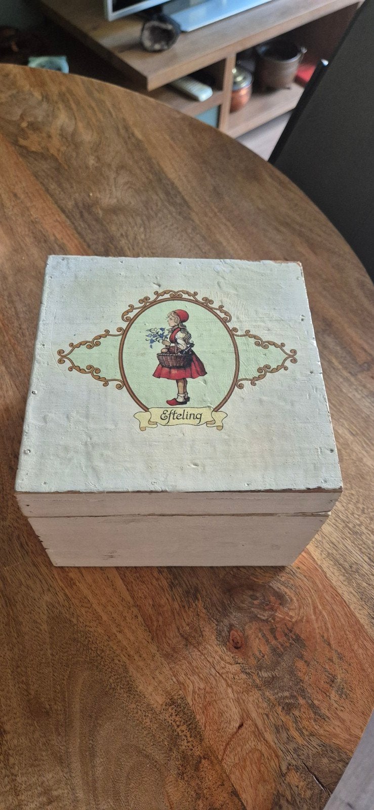 Efteling Roodkapje houten kistje, Ophalen of Verzenden, Gebruikt, Gebruiksvoorwerp