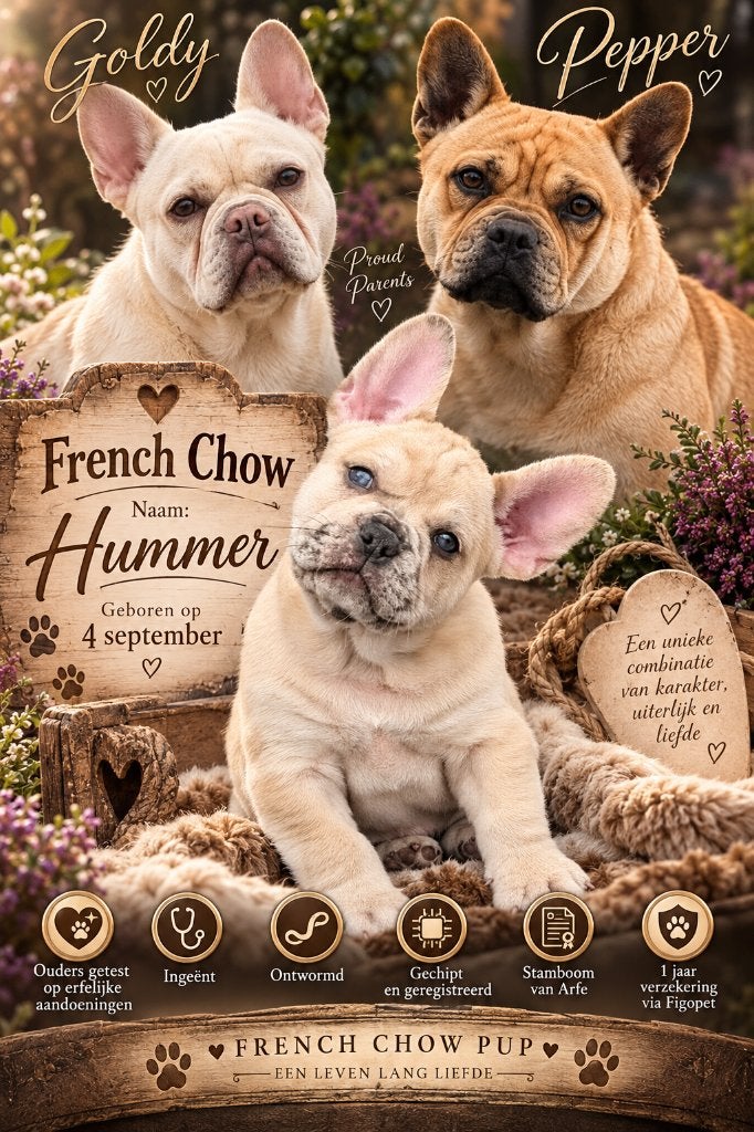 franse chow , frowfrow, french chow , franse bulldog, Dieren en Toebehoren, Reu, CDV (hondenziekte), 8 tot 15 weken, Bulldog