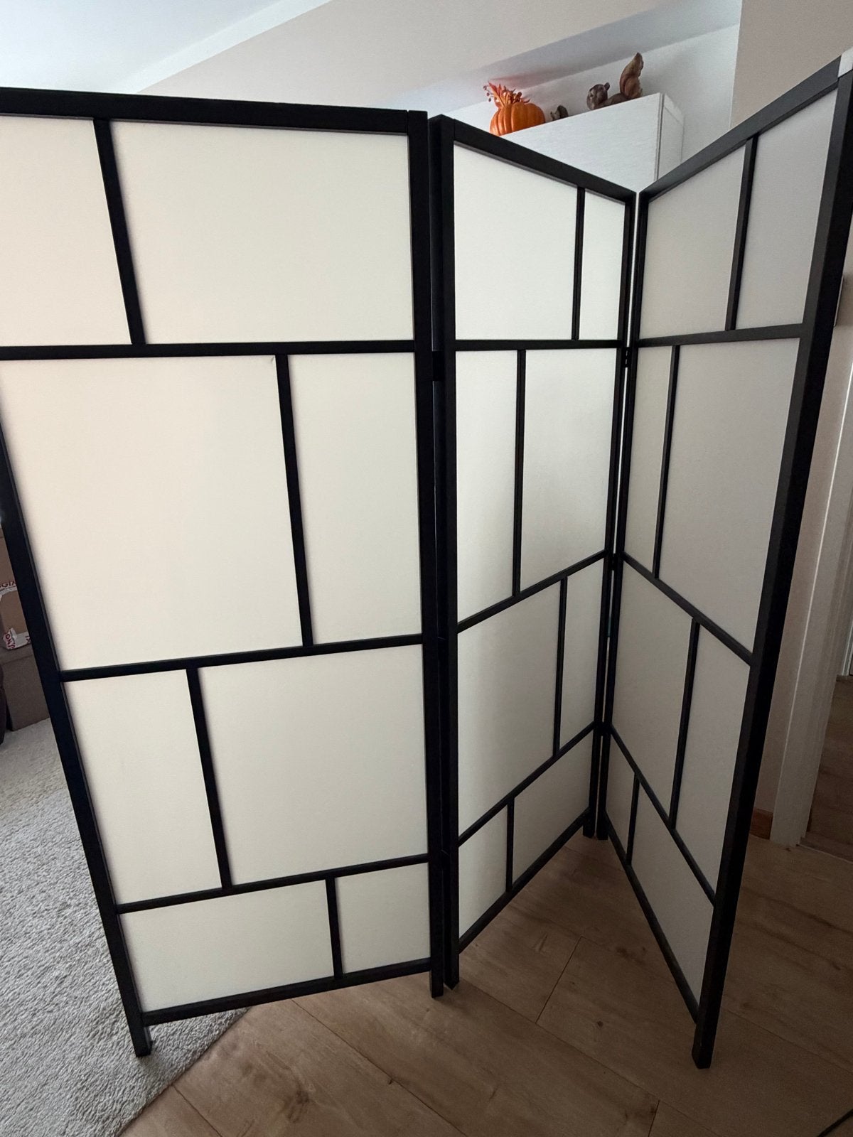 RISÖR Scheidingswand wit/zwart - 216x185 cm, Ophalen, Zo goed als nieuw
