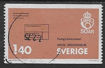 Zweden 1975   Postcheque  891, Verzenden, Zweden, Gestempeld