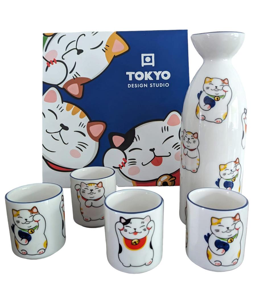 SALE: Tokyo Design Studio, Kawaii, Lucky Cat Sake Set, OP=OP, Teeblume UG (limited liability), Hermann Blume Bendhütter Str. 131 41066 Mönchengladbach