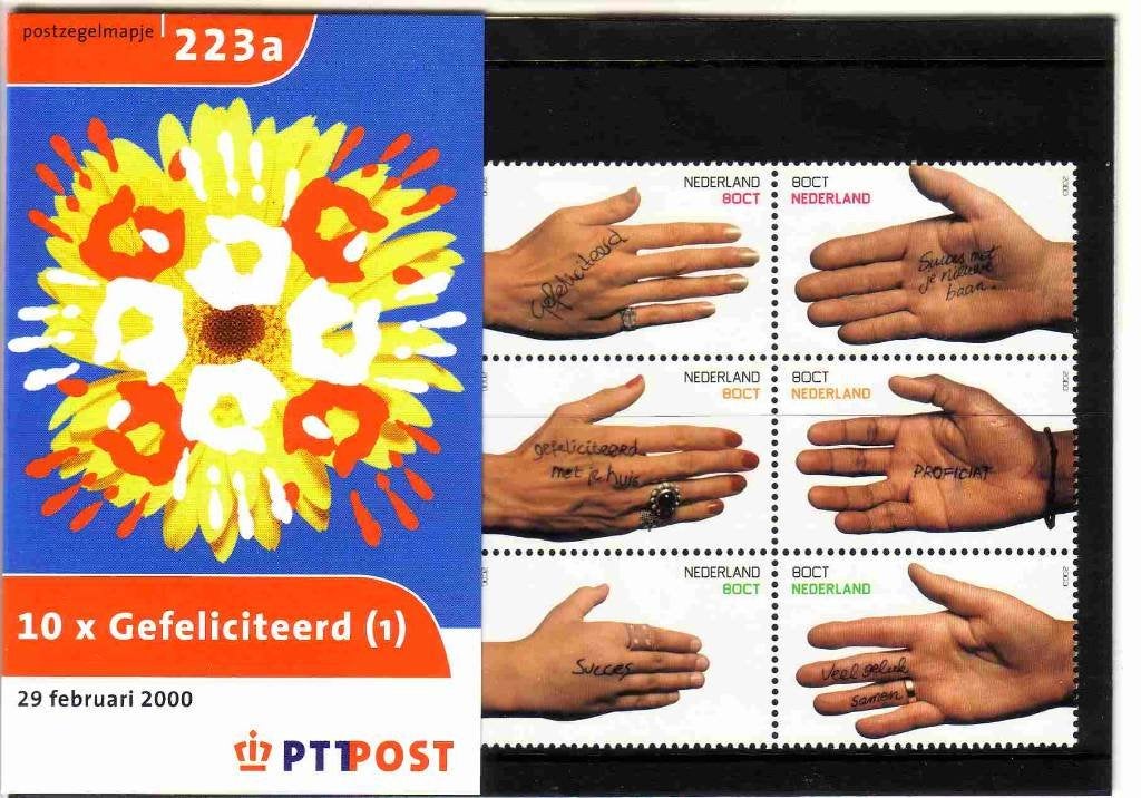 Nederland 2000 M223a/b Felicitatie-mapjes, Postfris, Postzegels en Munten, Postzegels | Nederland, Ophalen of Verzenden, Na 1940