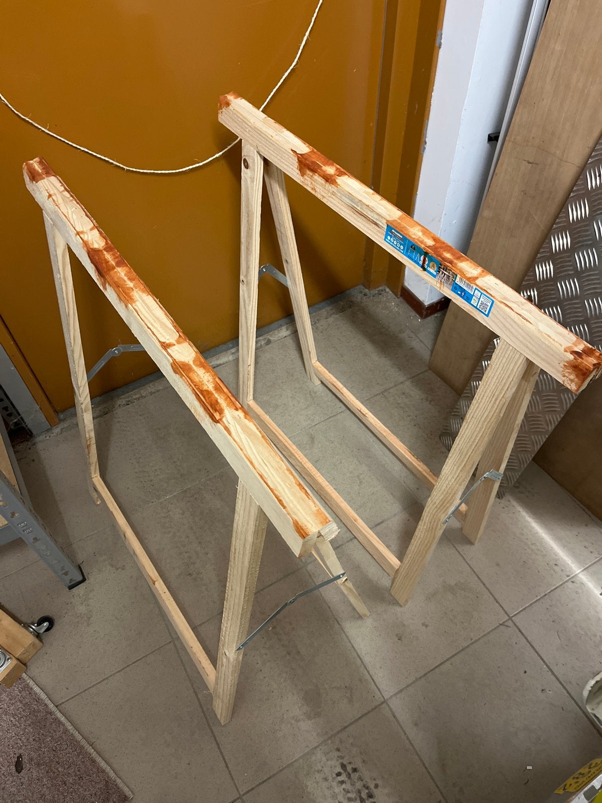4 Houten klapschragen - ideaal voor schilderwerk, Ophalen of Verzenden, Zo goed als nieuw, 70 tot 120 cm, Inklapbaar