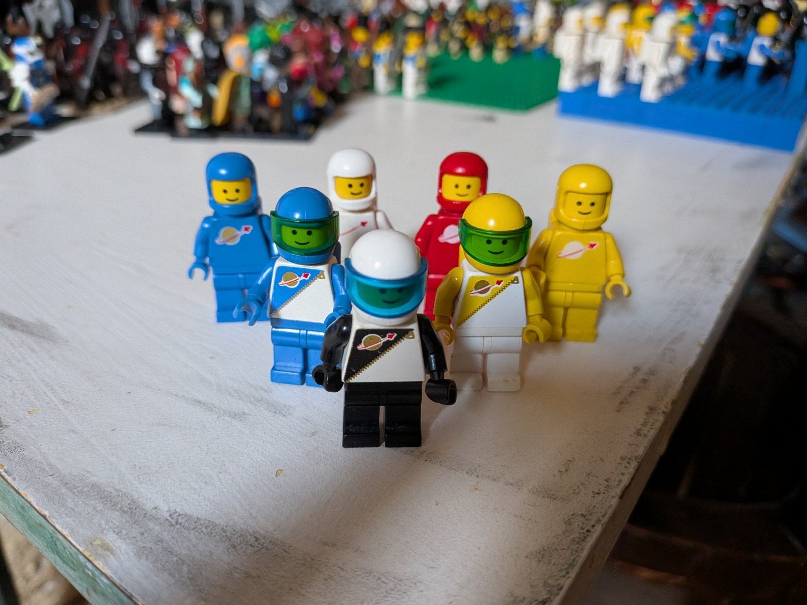 Vintage LEGO Classic Space Astronauten - Geel, Wit, Blauw, Ophalen of Verzenden, Gebruikt