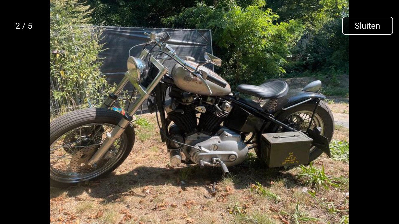 Oldtimer Harley davidson 1000cc bobber, 2 cilinders, Chopper, Gebruikt, 1000 cc