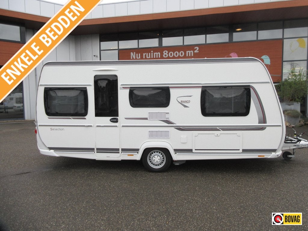 Fendt Bianco 465 TG MOVER LUIFEL FIETSENREK, Caravans en Kamperen, 2 aparte bedden, 1250 - 1500 kg, Schokbreker, Fendt