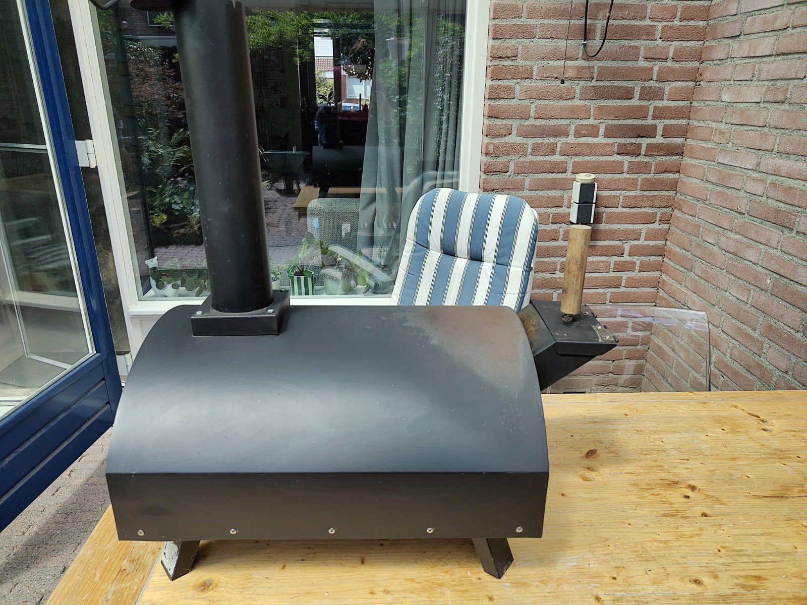 Compacte Pizzaoven met Schoorsteen en Pizzasteen, Ophalen, Gebruikt, Onbekend