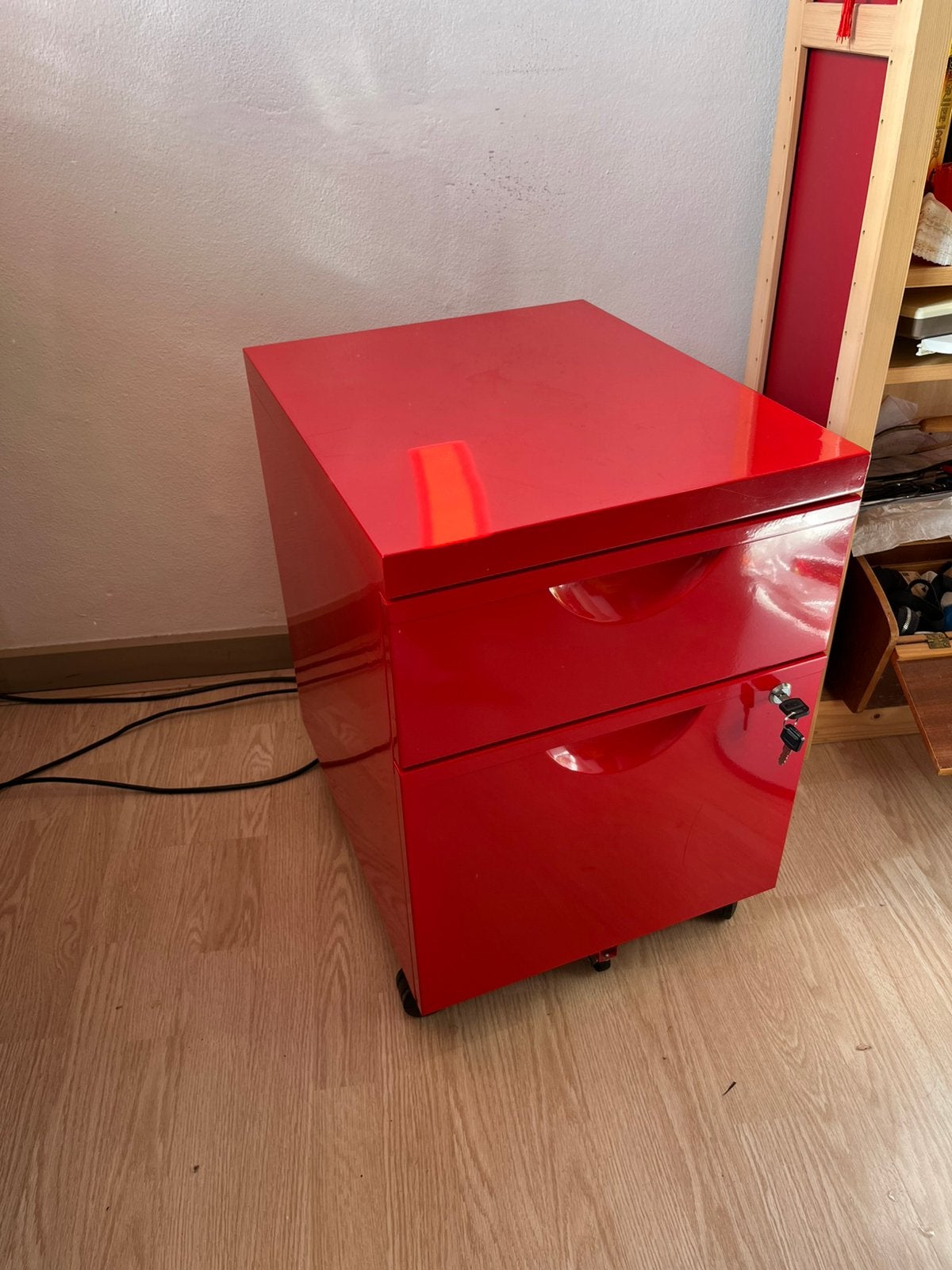 Ikea ladeblok rood metaal 57x41x50, Ophalen, Gebruikt