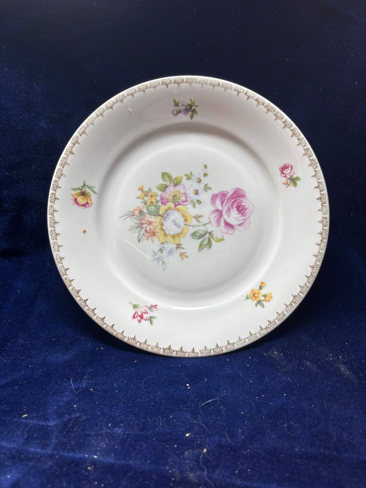 Antiek Engels bordje met bloemmotief, Ophalen of Verzenden