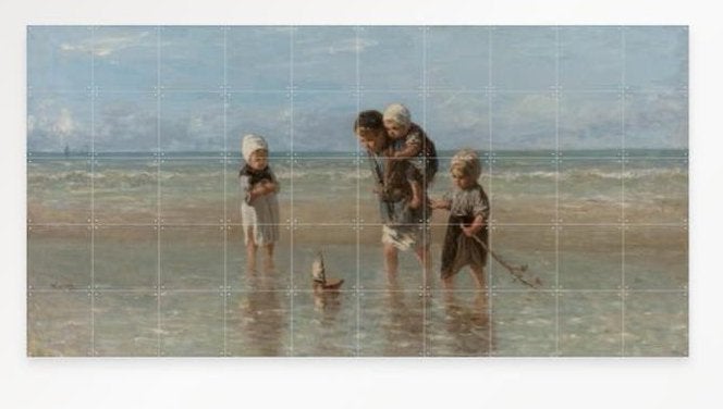 IXXI Jozef Israëls - Kinderen der zee (200x100cm), Oorspronkelijke maker, Ophalen of Verzenden, 100 tot 125 cm, 75 – 100