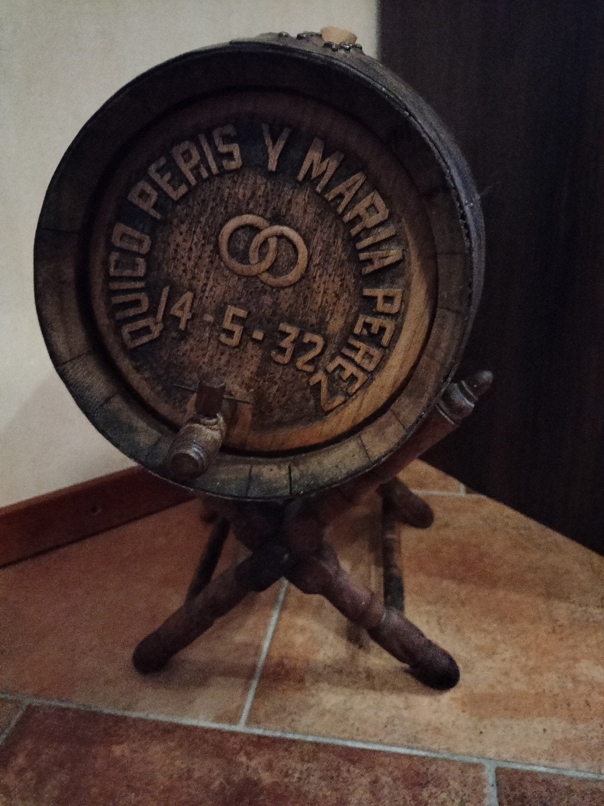 Decoratieve Wijnvat met Kraan en Standaard, Ophalen of Verzenden