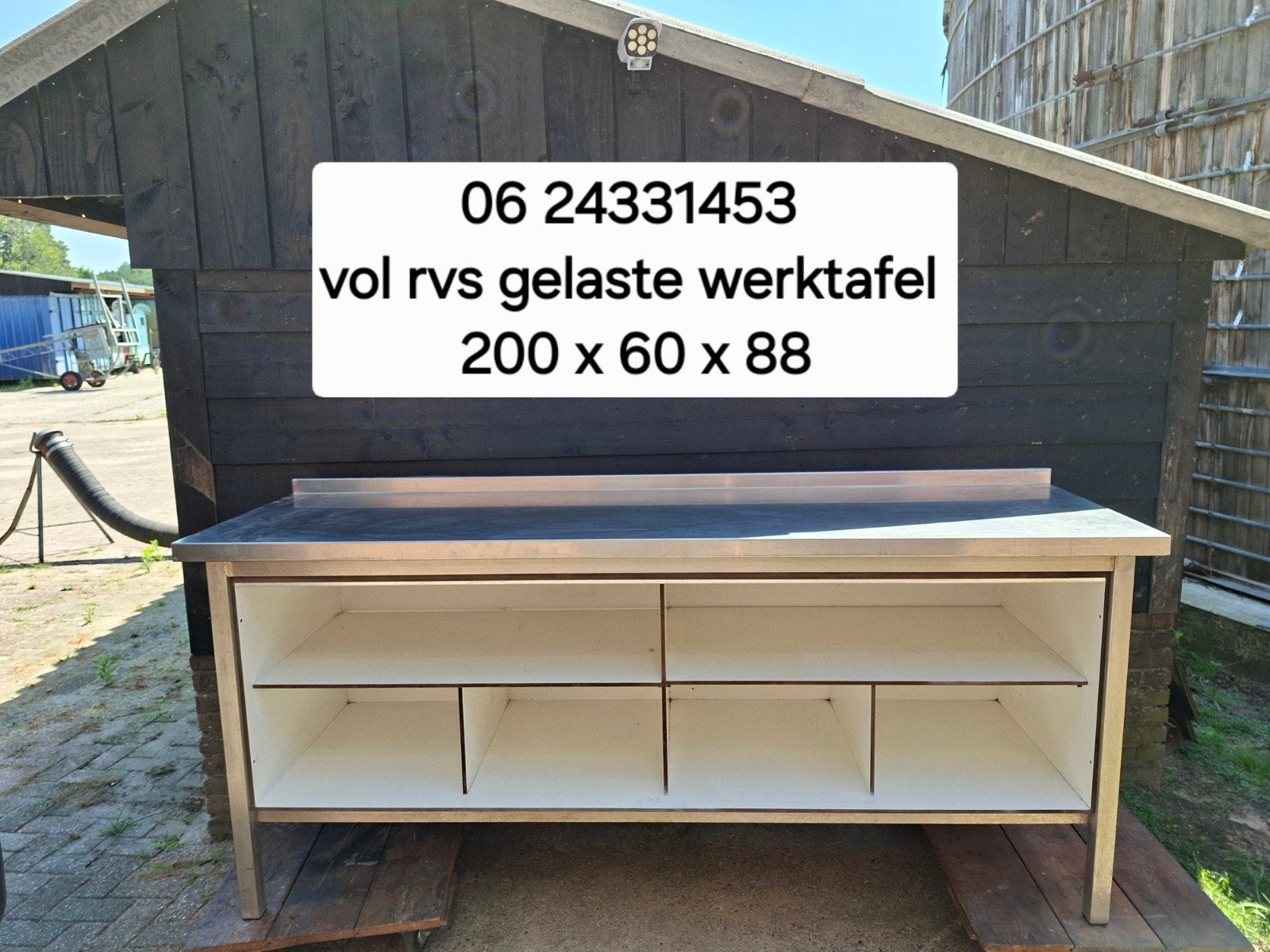 Heavy duty rvs gelaste werktafel cq counter balie, Ophalen, 150 tot 200 cm, Zo goed als nieuw, Minder dan 100 cm