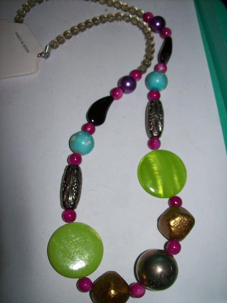 Ketting Mooie tinten Steen Kraal Kristal Fraai model, Sieraden, Tassen en Uiterlijk, Kettingen, Overige kleuren, Nieuw, Steen of Mineraal