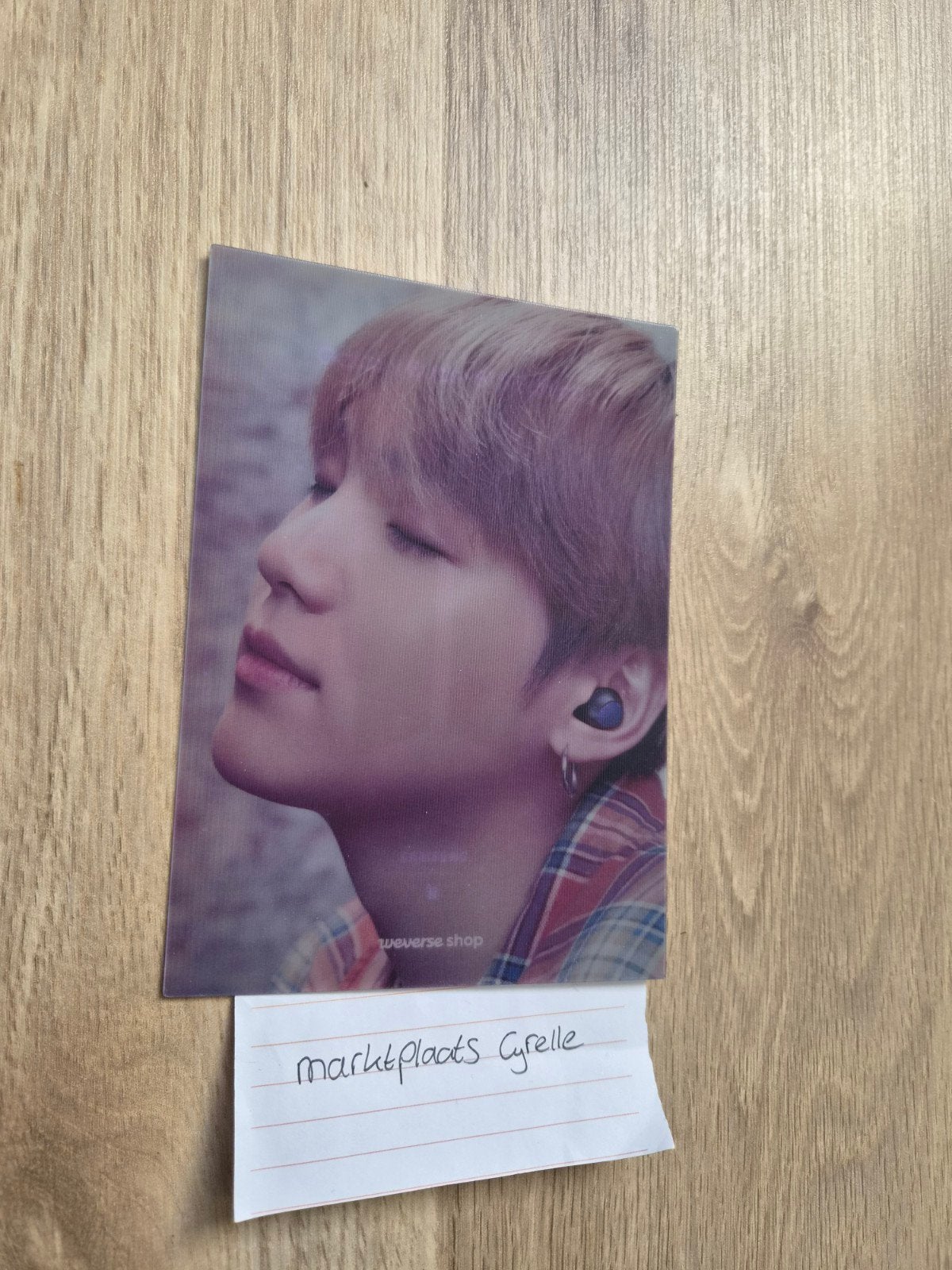 BTS Suga Galaxy Buds Lenticular Photocard 2020 - Weverse, Ophalen of Verzenden, Zo goed als nieuw, Foto of Kaart