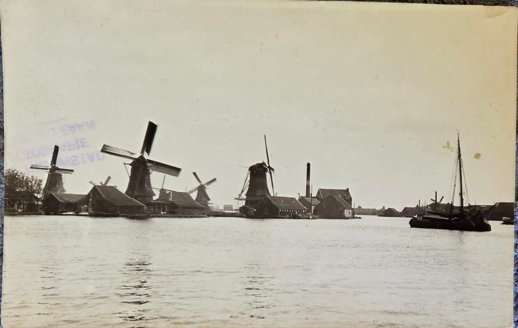 Zaandam molen de Windhond fotokaart, Verzamelen, Ophalen of Verzenden, Voor 1920, Noord-Holland