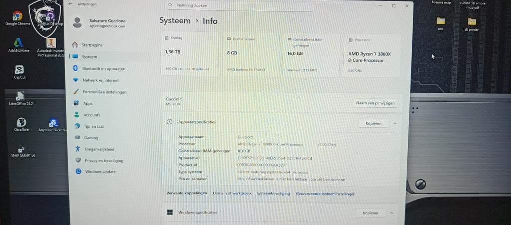 Gaming PC - AMD Ryzen 7 3800X, 16GB RAM, RX 5700 XT, Computers en Software, Desktop Pc's, Ophalen, 1.36 TB, Custom Build, AMD Ryzen 7 3800X