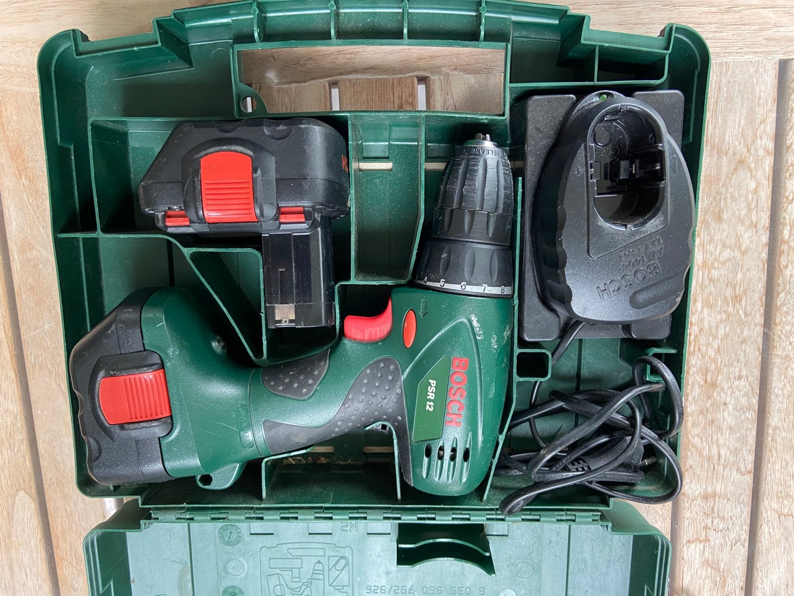 Bosch akku boormachine PSR12, Ophalen of Verzenden, Gebruikt, Boor- en Schroefmachine, Variabele snelheid