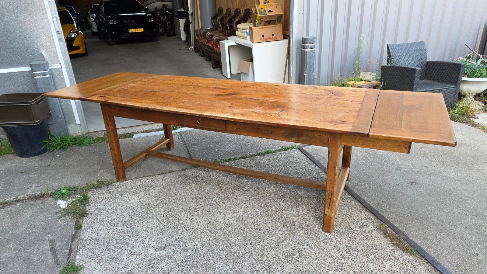 antieke Franse eettafekv3 meter, Ophalen, Gebruikt, 200 cm of meer, 50 tot 100 cm