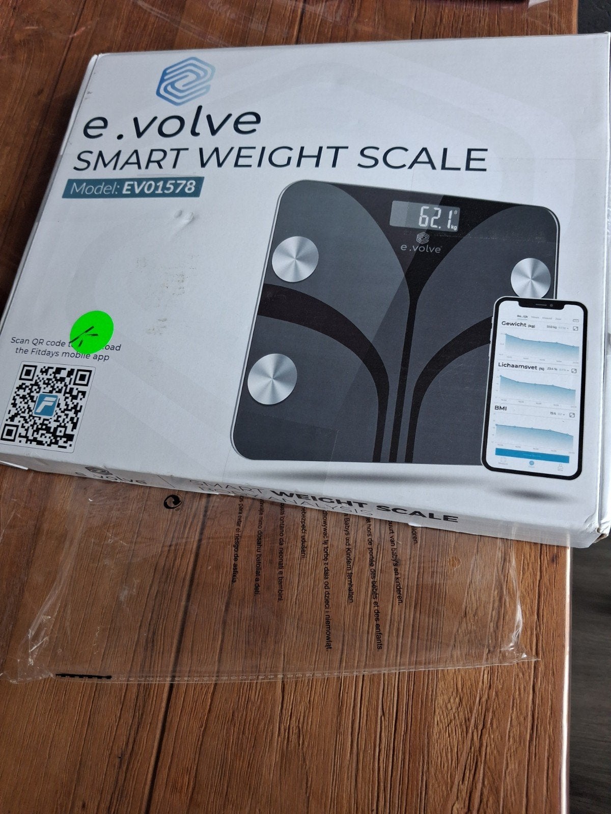 E.volve Smart Weegschaal Model EVO1578, Ophalen, 1 tot 500 gram, Nieuw, 100 kg of meer