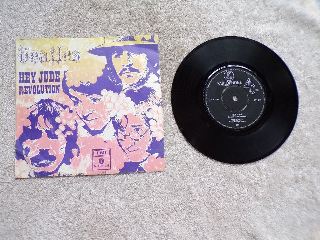 The Beatles -  HEY JUDE / revolution ( sixties ), Cd's en Dvd's, Vinyl Singles, Fotohoes, Verzenden, Gebruikt, Pop
