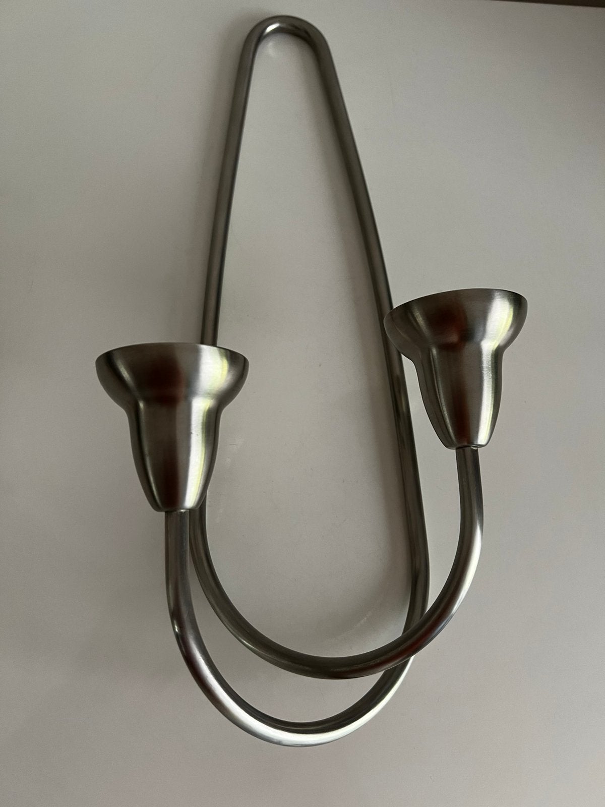 Deens Design Georg Jensen SWING Wandkandelaar RVS J. Jensen, Ophalen of Verzenden, Zo goed als nieuw, Metaal, Kandelaar