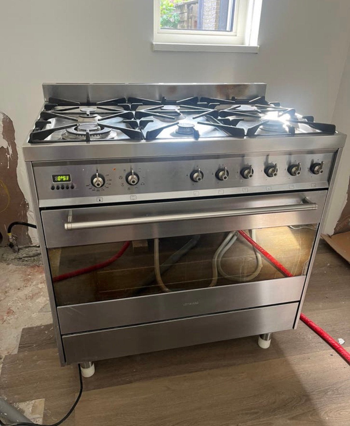 Smeg 6-pits gasfornuis met oven - 90 cm, Ophalen, Gebruikt, 60 cm of meer, Gas