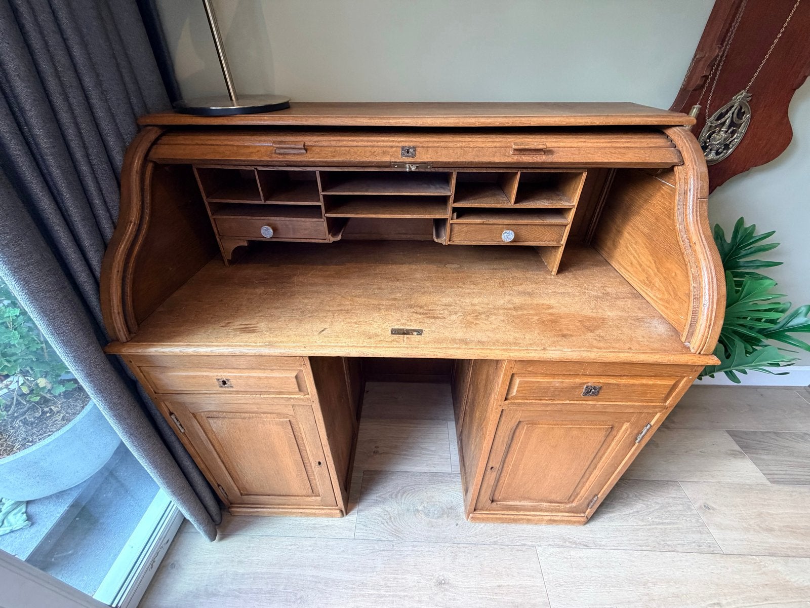 Antiek rolluikbureau - Eikenhout, Ophalen of Verzenden